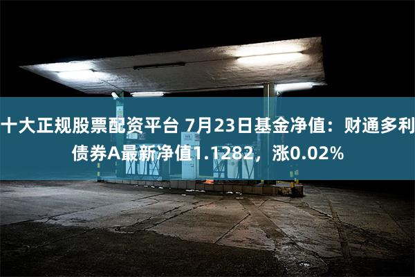 十大正规股票配资平台 7月23日基金净值：财通多利债券A最新净值1.1282，涨0.02%