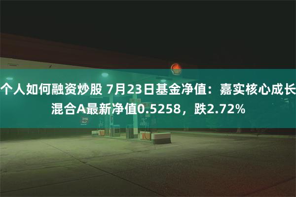 个人如何融资炒股 7月23日基金净值：嘉实核心成长混合A最新净值0.5258，跌2.72%