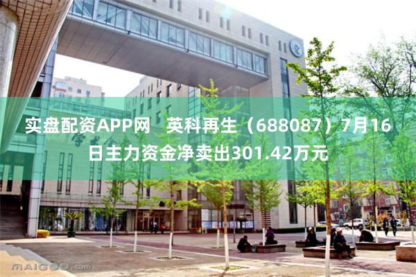 实盘配资APP网   英科再生（688087）7月16日主力资金净卖出301.42万元